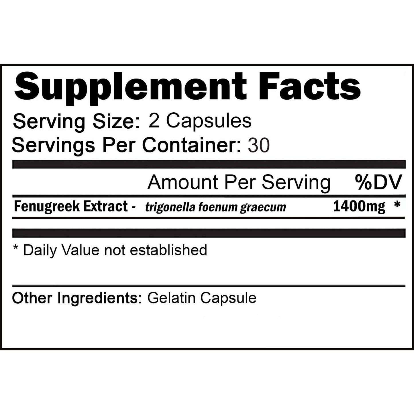 Fengreco | Fenugreek + | 1400 mg | 60 capsulas