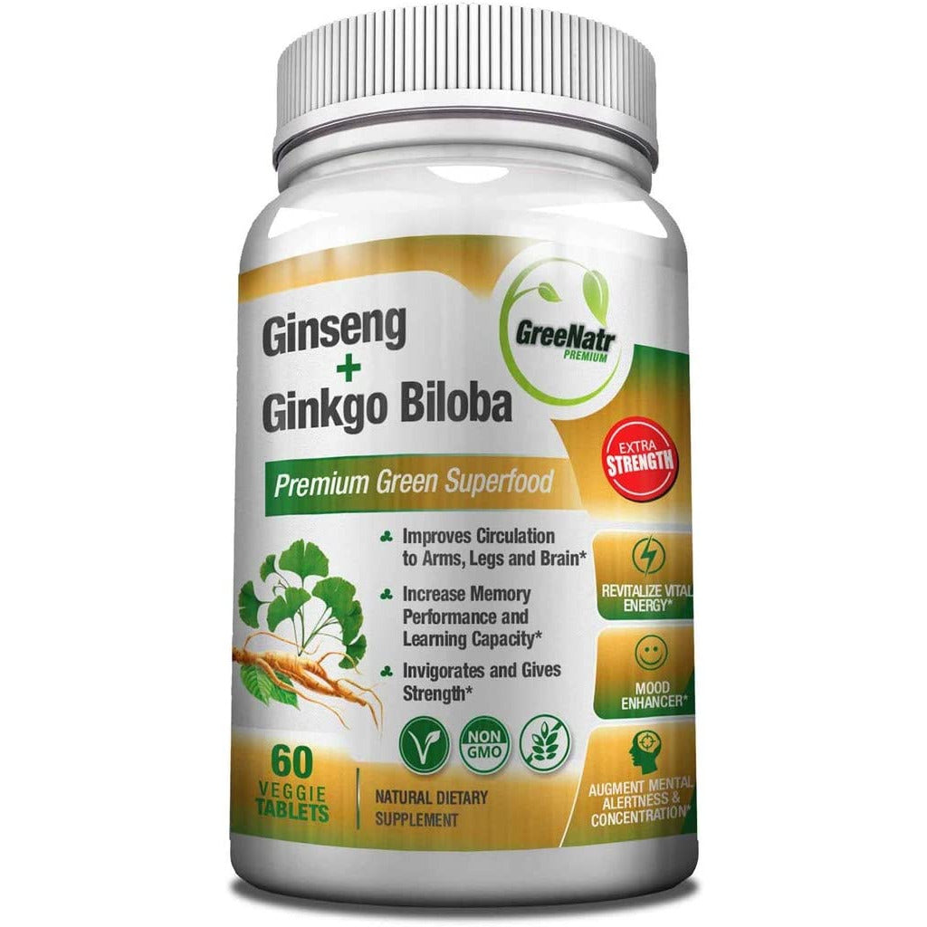 Ginseng | Panax Ginseng Rojo | Con Gingkgo Biloba | 60 capsulas