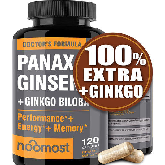 Panax Ginseng | Ginseng Rojo + Gingko Biloba | 120 capsulas