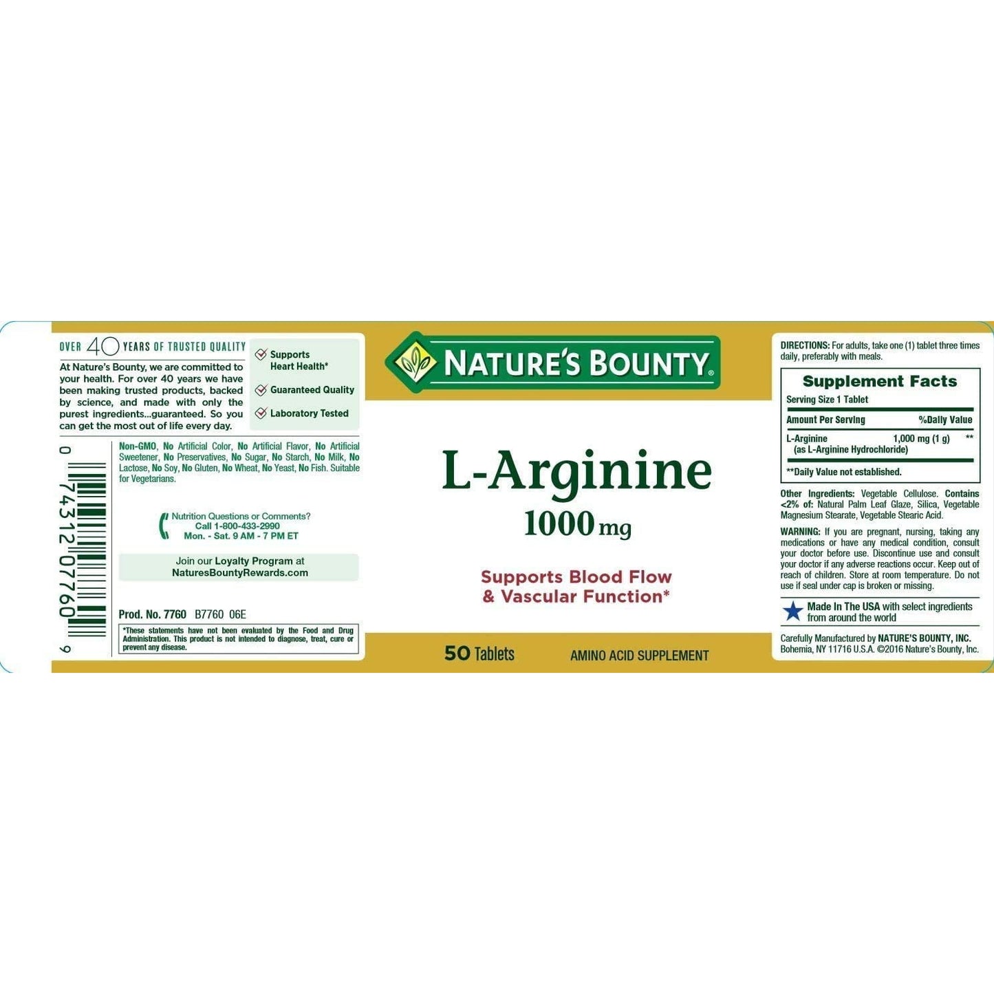 L Arginina | 1000 mg | Para agrandamiento | 50 capsulas