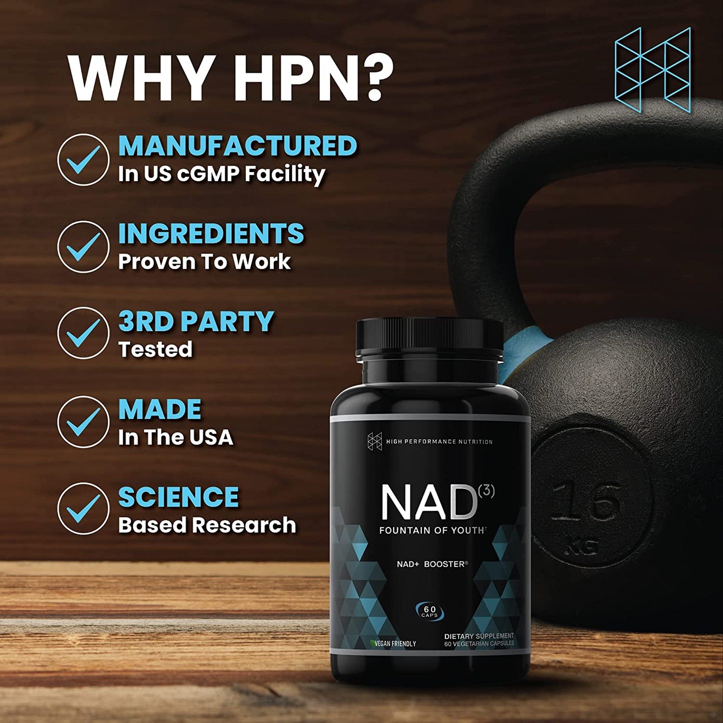 NAD Suplemento | Potenciador de NAD+ | 60 capsulas