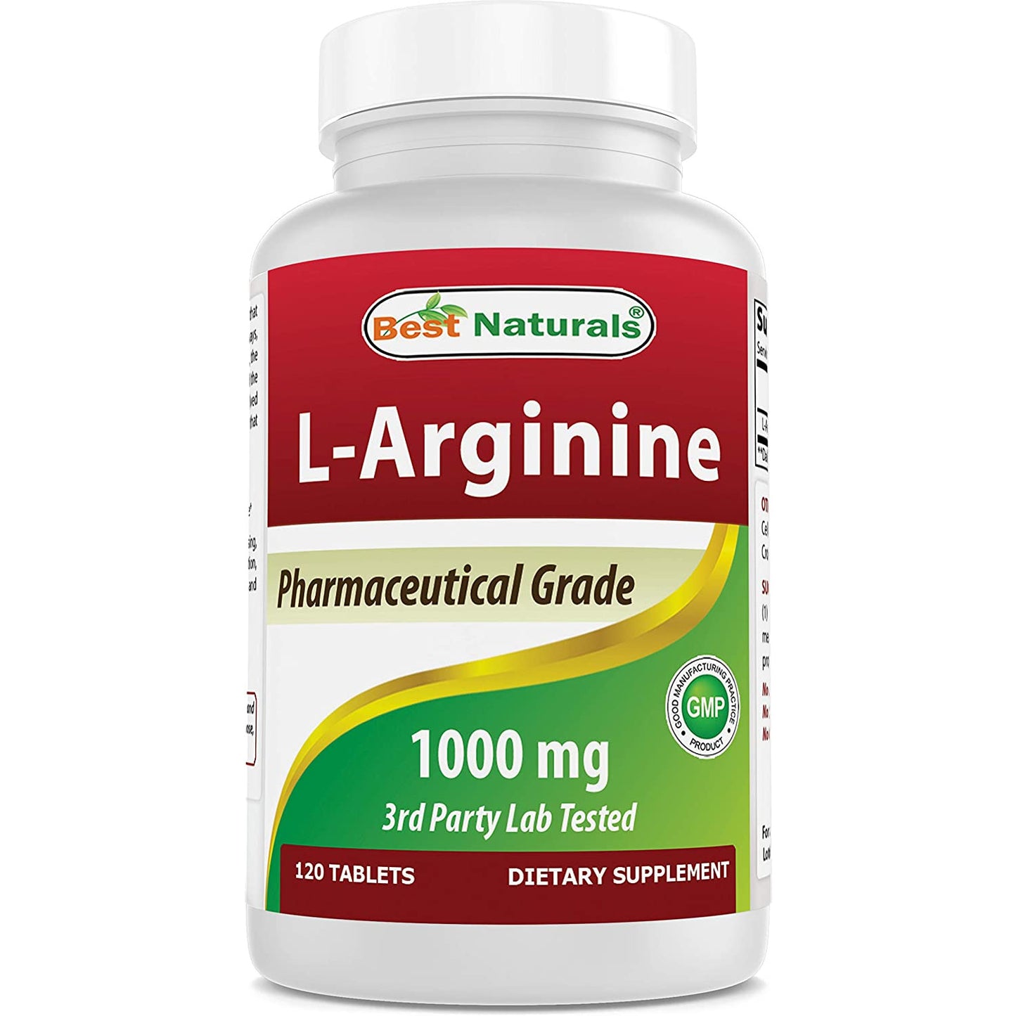 L arginina | 1000 mg | Para Crecimiento | Best Naturals | 120 tabs